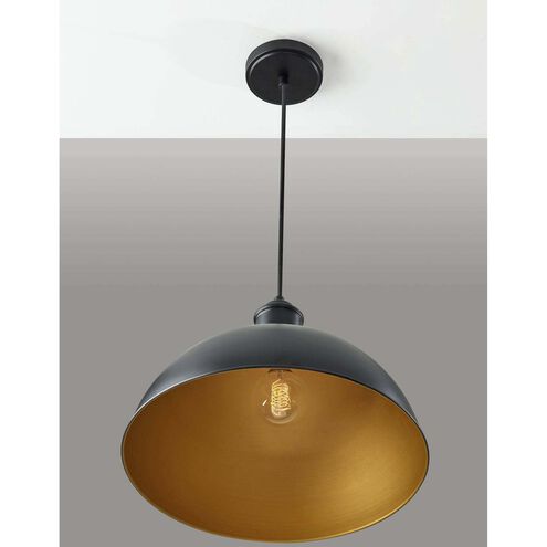 Wallace 16 inch Black / Gold Pendant Ceiling Light