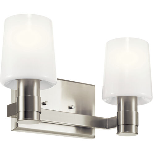 Adani 2 Light 14.5 inch Brushed Nickel Bath Bracket Wall Light, 2 Arm