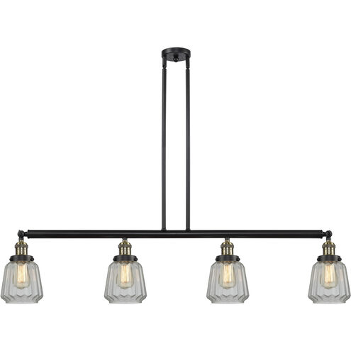 Franklin Restoration Chatham LED 50.88 inch Black Antique Brass Island Light Ceiling Light in Clear Glass, Franklin Restoration