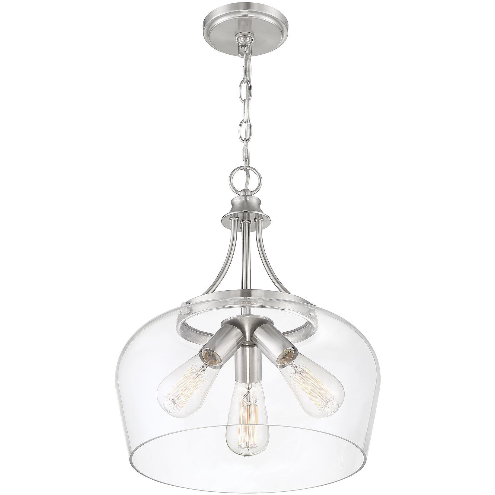 Octave 3 Light 15 inch Satin Nickel Pendant Ceiling Light, Essentials