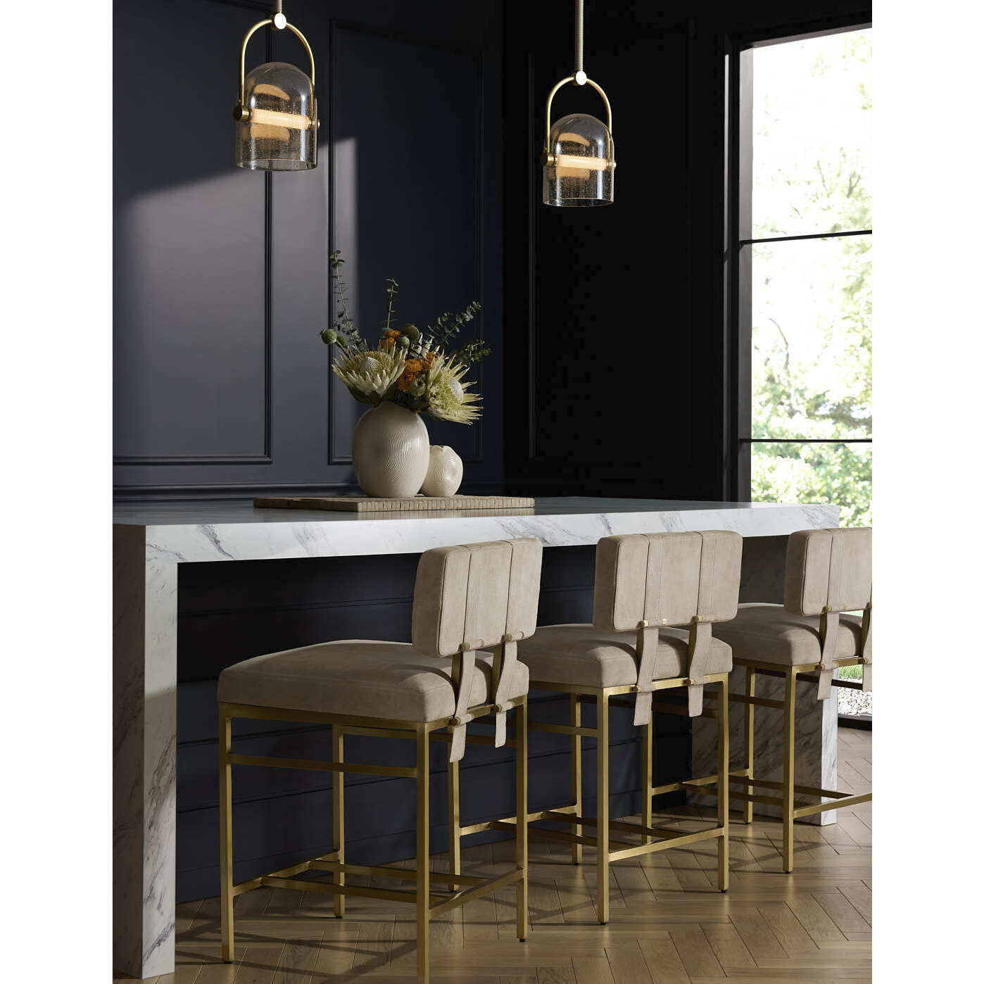 Marco 1 Light 10 inch Bone with Antique Brass Pendant Ceiling Light, Small