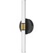 Kai 16.75 inch Black with Lacquered Brass Accents Bath Light Wall Light, Linear