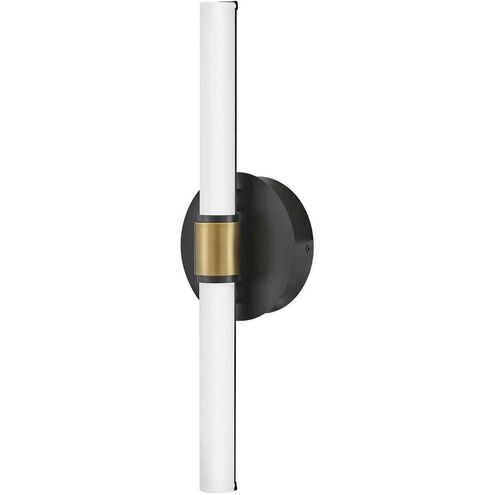 Kai 16.75 inch Black with Lacquered Brass Accents Bath Light Wall Light, Linear