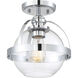 Pendleton 1 Light 9.38 inch Polished Chrome Semi-Flush Ceiling Light, Essentials