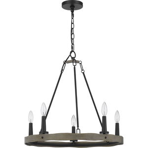 Maidstone 5 Light 23 inch Iron/Oak Chandelier Ceiling Light