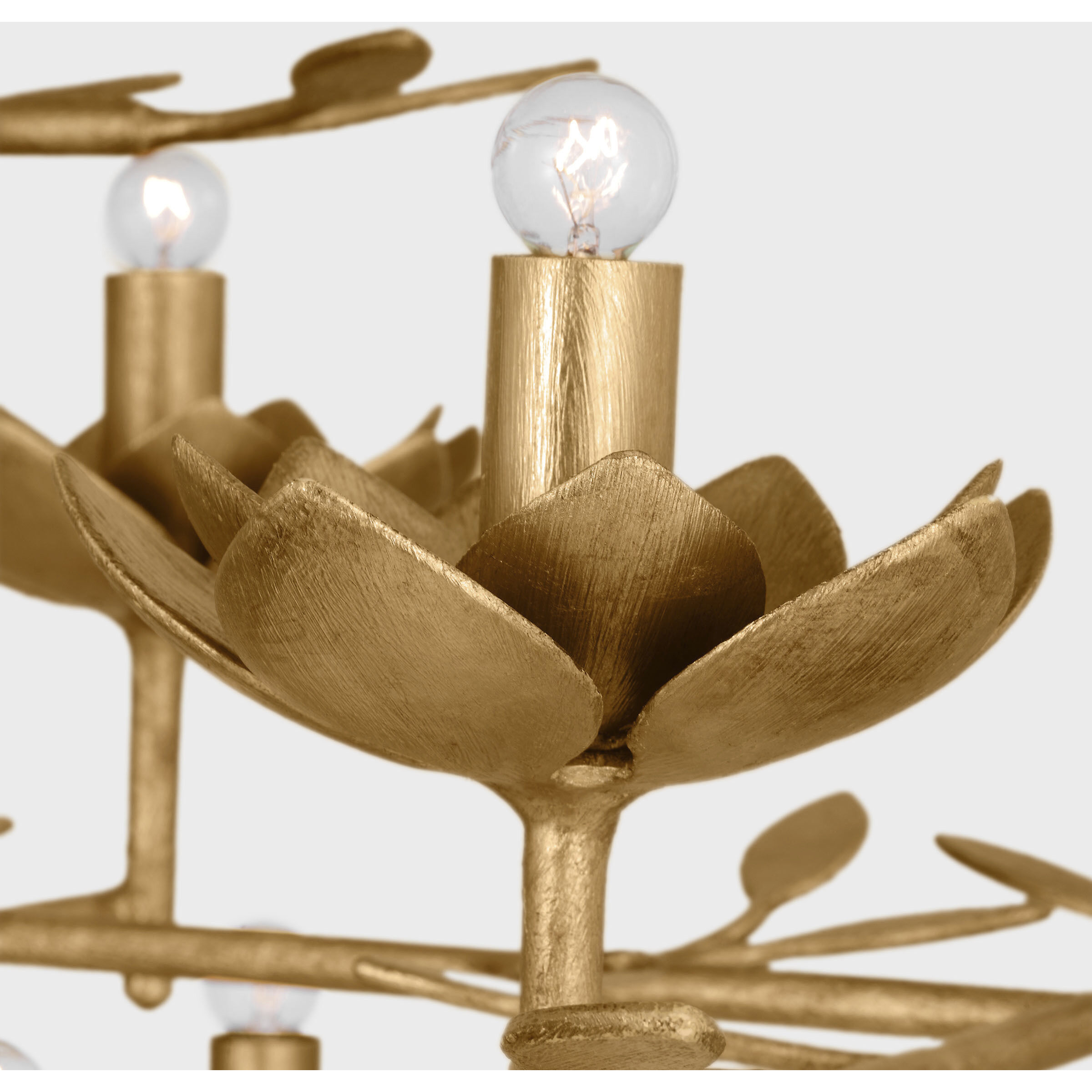 Julie Neill Clementine LED 48 inch Antique Gold Leaf Tiered Entry Chandelier Ceiling Light