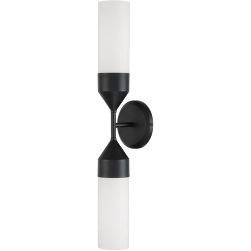 Devon 2 Light 5 inch Matte Black Sconce Wall Light