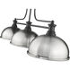 Melange 3 Light 52 inch Matte Black Billiard Ceiling Light in Brushed Nckel Metal and Glass