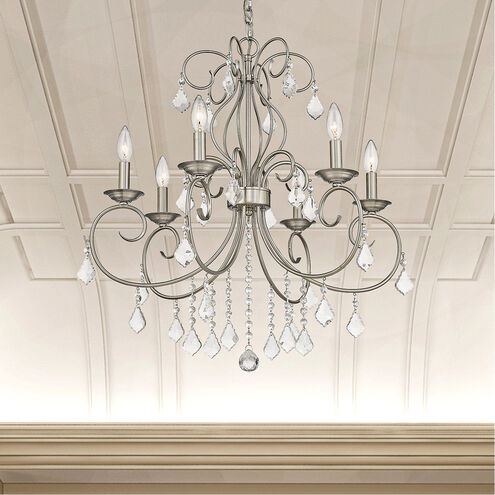 Donatella 6 Light 25 inch Brushed Nickel Chandelier Ceiling Light