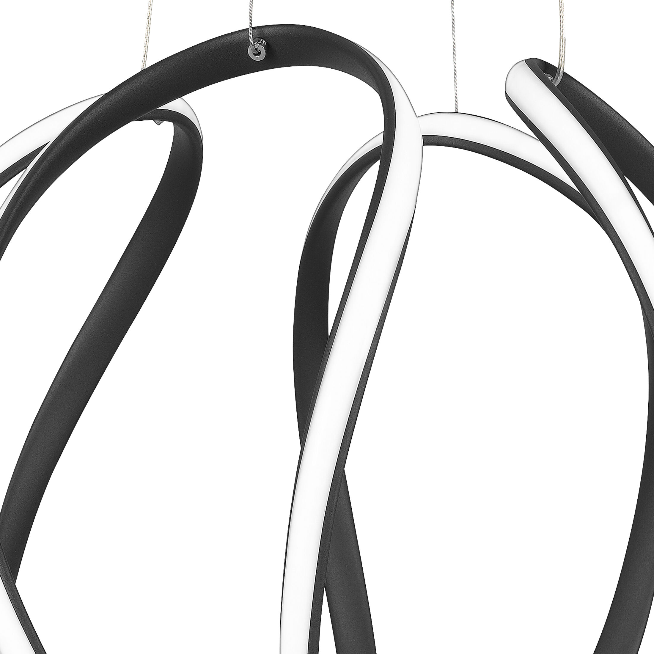 Waving LED 19 inch Earth Black Pendant Ceiling Light