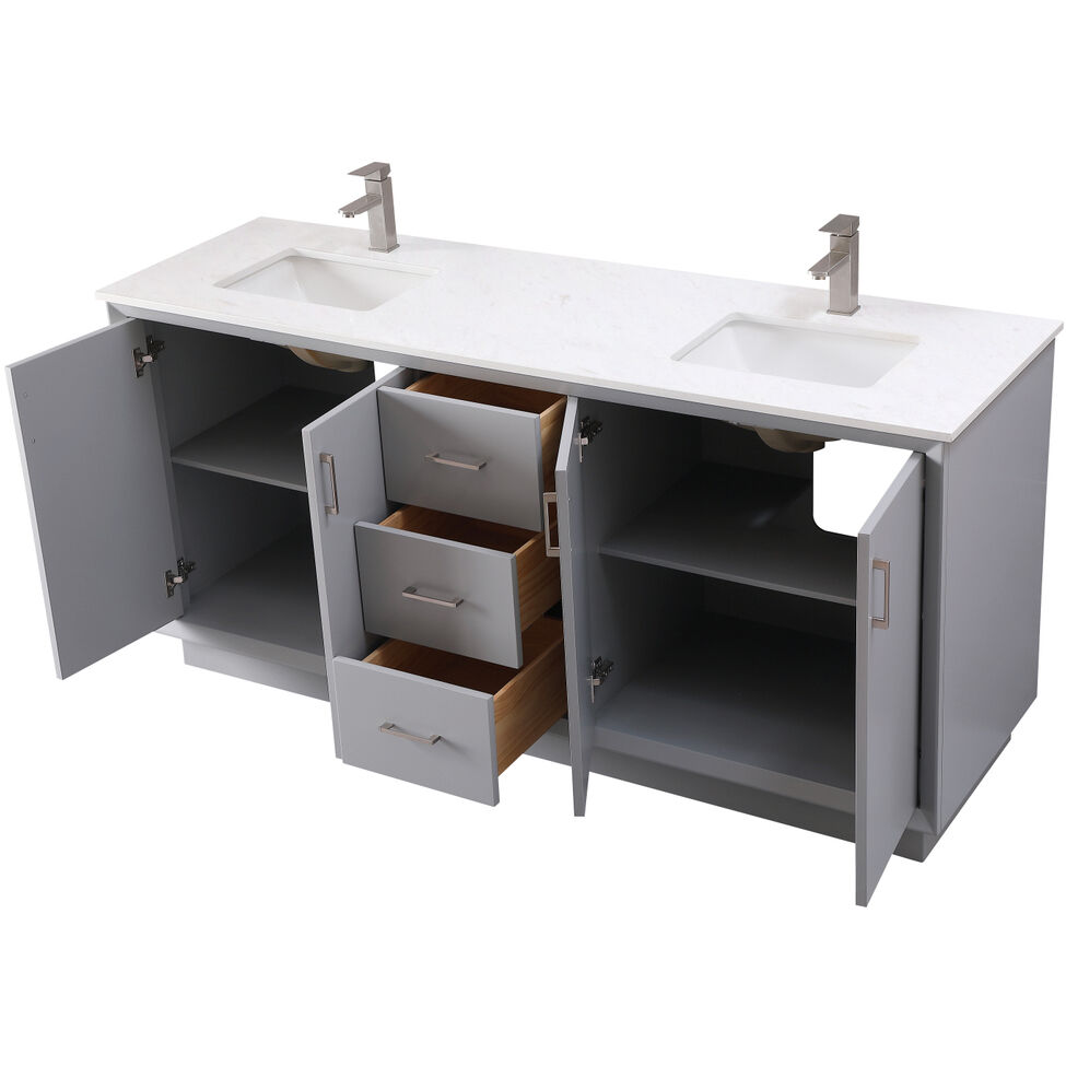Hayes 72 X 22 X 35 inch Grey Vanity Sink Set