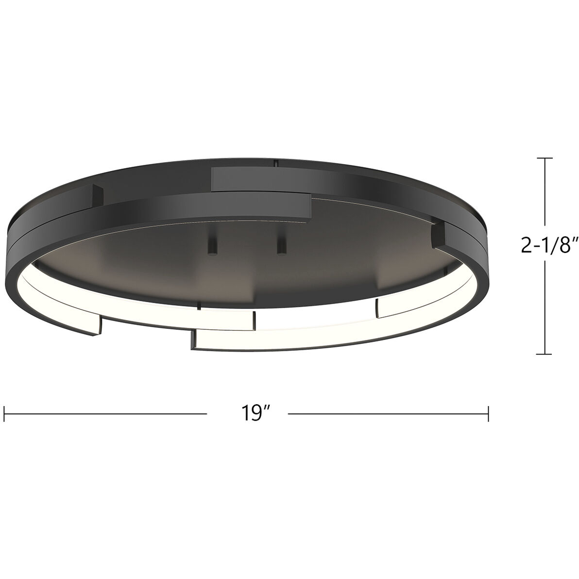 Anello Minor 19 inch Brushed Nickel Flush Mount Ceiling Light
