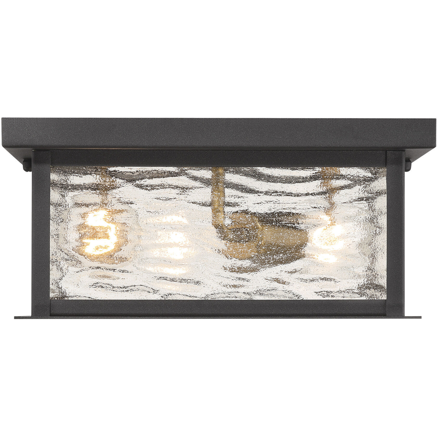 Estate 3 Light 12 inch Black and Brass Outdoor Flush Mount