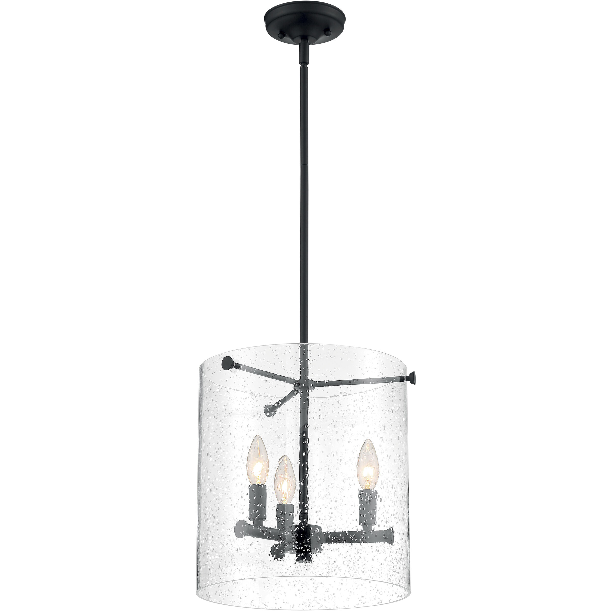 Bransel 3 Light 12 inch Matte Black Pendant Ceiling Light