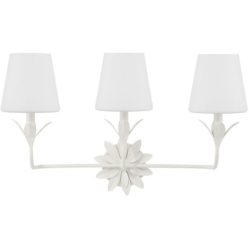 Broche 3 Light 25 inch Matte White Bath Vanity Light Wall Light