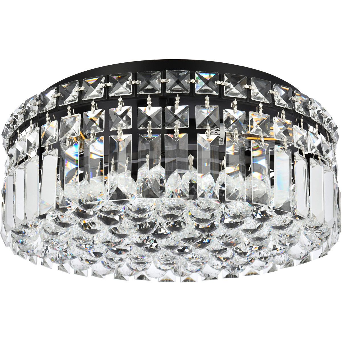 Maxime 4 Light 14 inch Black and Clear Flush Mount Ceiling Light