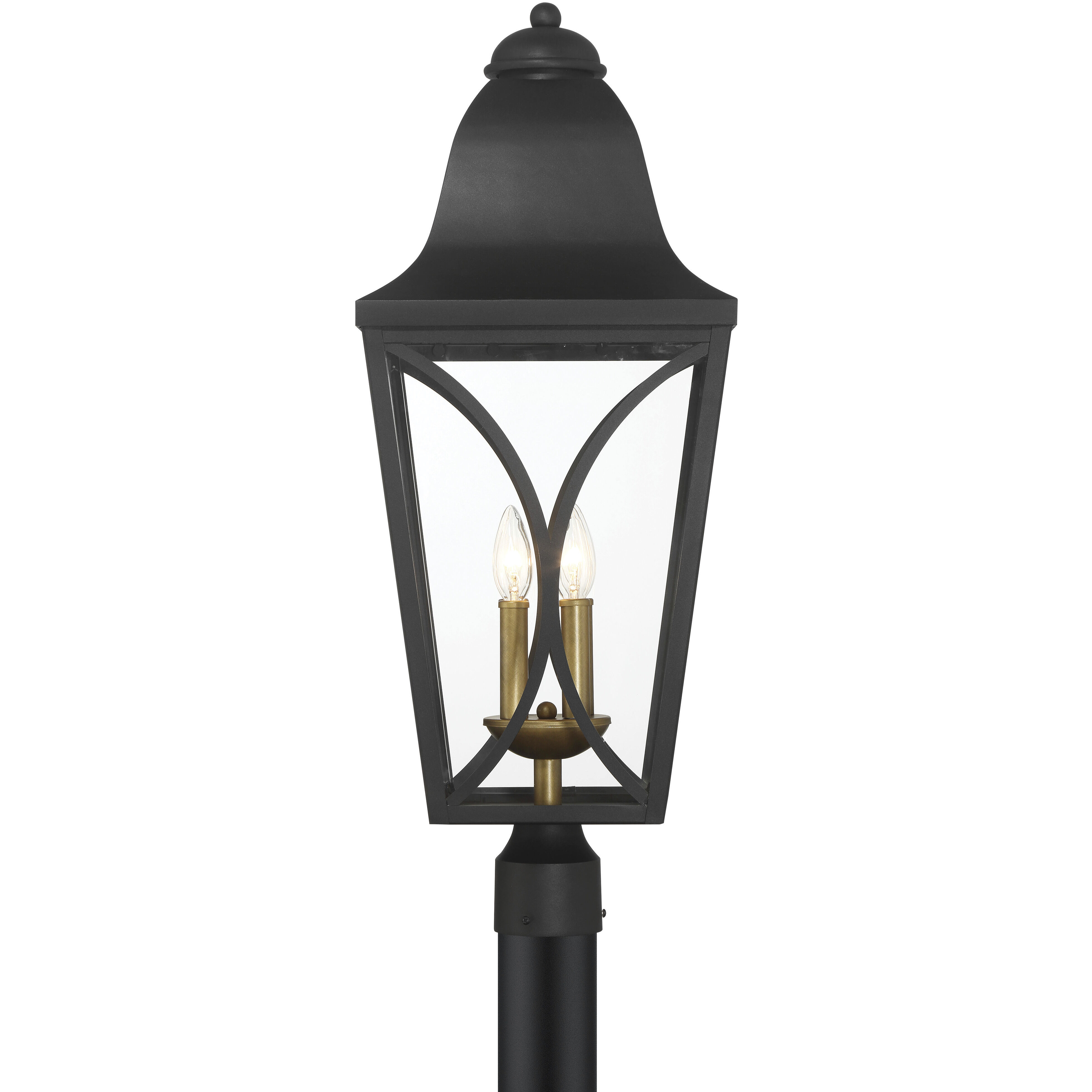 Cardigan 4 Light 28.25 inch Sand Coal and Olden Brass Outdoor Post Lantern, Great Outdoors