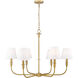 Tova 6 Light 36.5 inch Rubbed Brass Chandelier Ceiling Light