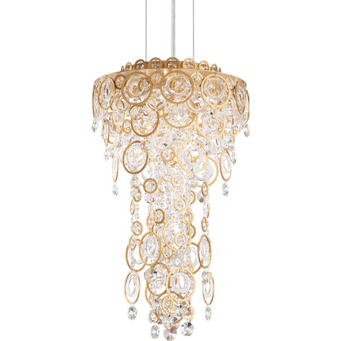 Circulus 4 Light Heirloom Silver Pendant Ceiling Light in Optic, Adjustable Height