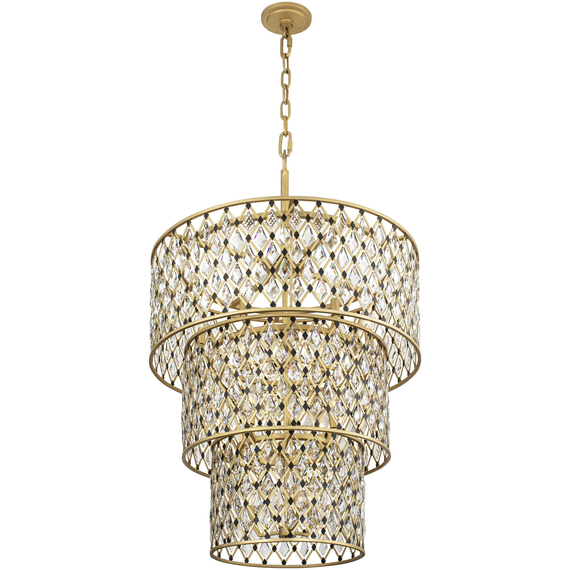 Windsor 13 Light 31.75 inch French Gold and Matte Black Chandelier Ceiling Light
