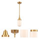 Franklin Restoration Dover LED 5 inch Satin Gold Mini Pendant Ceiling Light in Matte White Glass