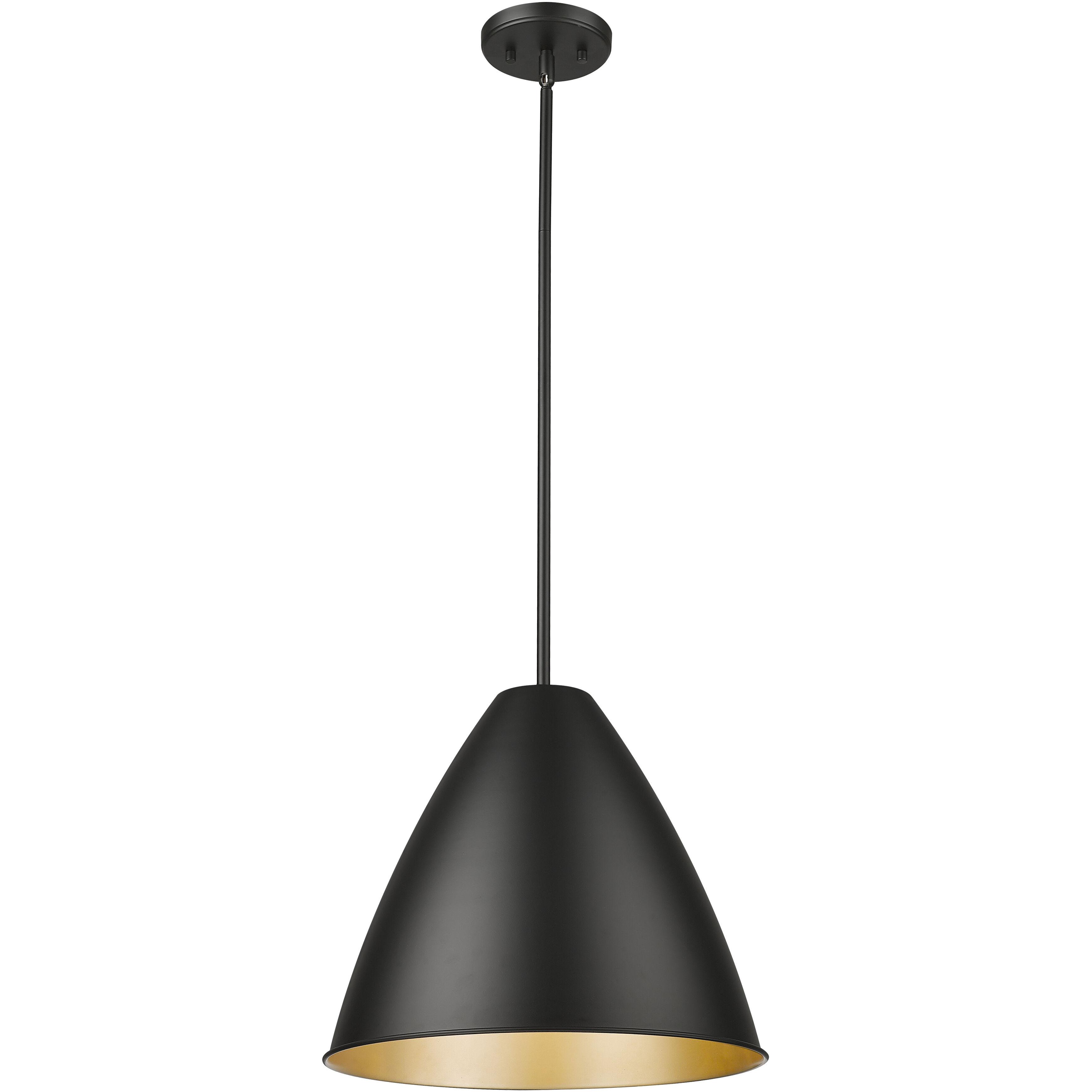 Kayman 1 Light 15 inch Matte Black Pendant Ceiling Light