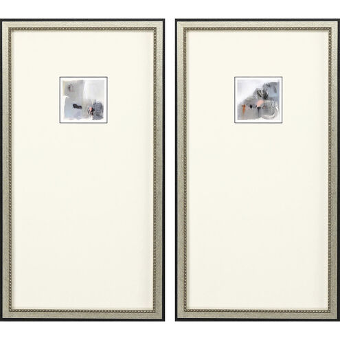 Abstract Gray and Blue and Pink and White Framed Art