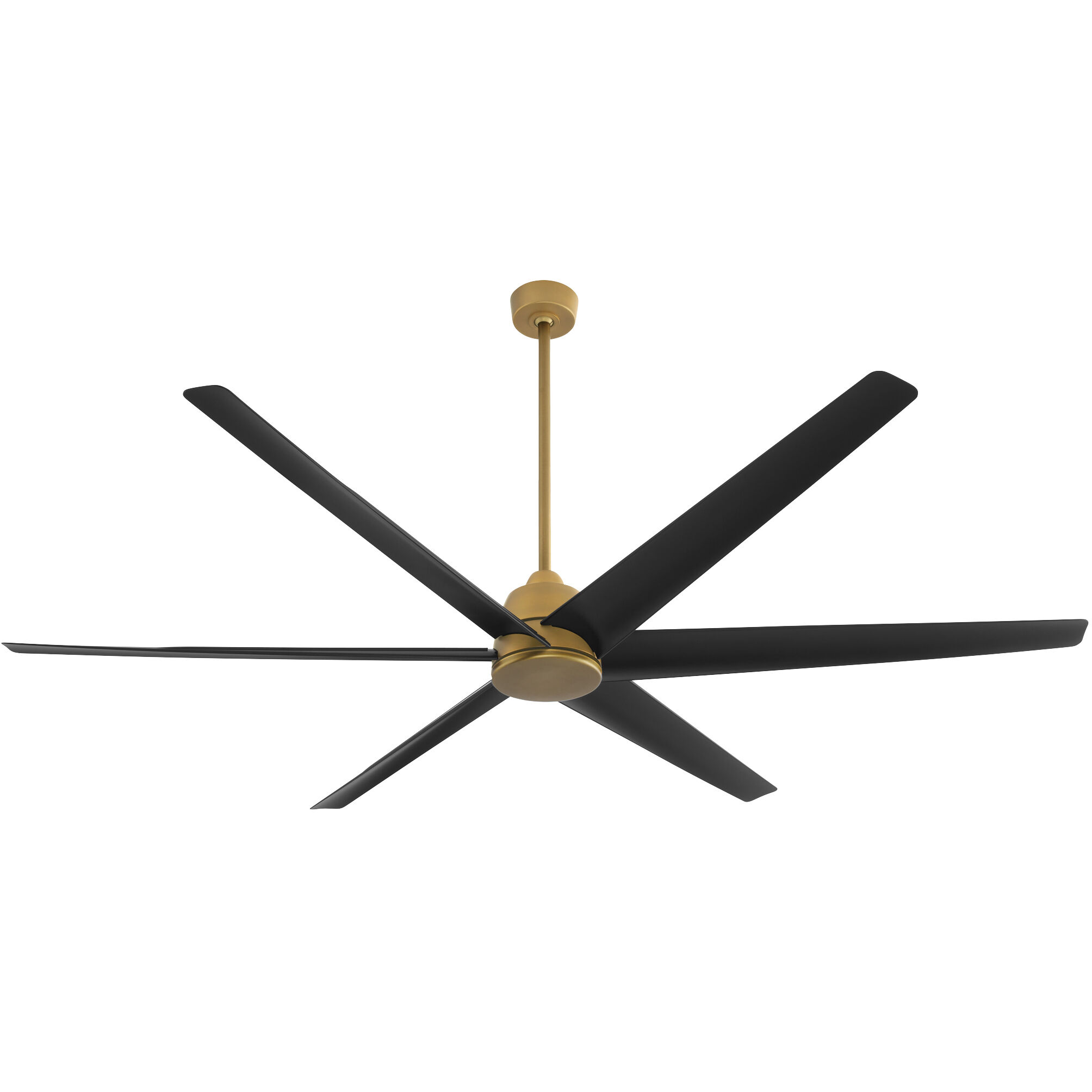 Spree 84 inch Brushed Brass with Matte Black Blades Patio Fan