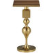 Maeve 20 X 9.5 inch Brushed Brass and Walnut Accent Table