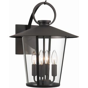 Andover 4 Light 14 inch Matte Black Sconce Wall Light in Clear