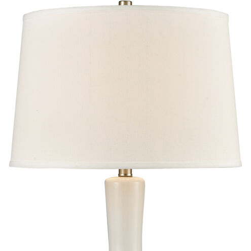 Kircubbin 32 inch 150.00 watt White with Blue and Brushed Steel Table Lamp Portable Light