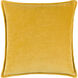 Cotton Velvet 18 inch Mustard Pillow Kit in 18 x 18, Square
