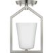 Vertex 1 Light 5 inch Brushed Nickel Semi-Flush Mount Ceiling Light