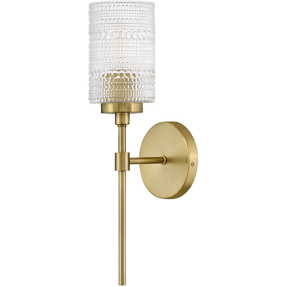 Mabel 1 Light 6.5 inch Lacquered Brass Bath Light Wall Light
