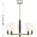 Conrad 5 Light 28 inch Warm Brass with Black Marble Chandelier Ceiling Light