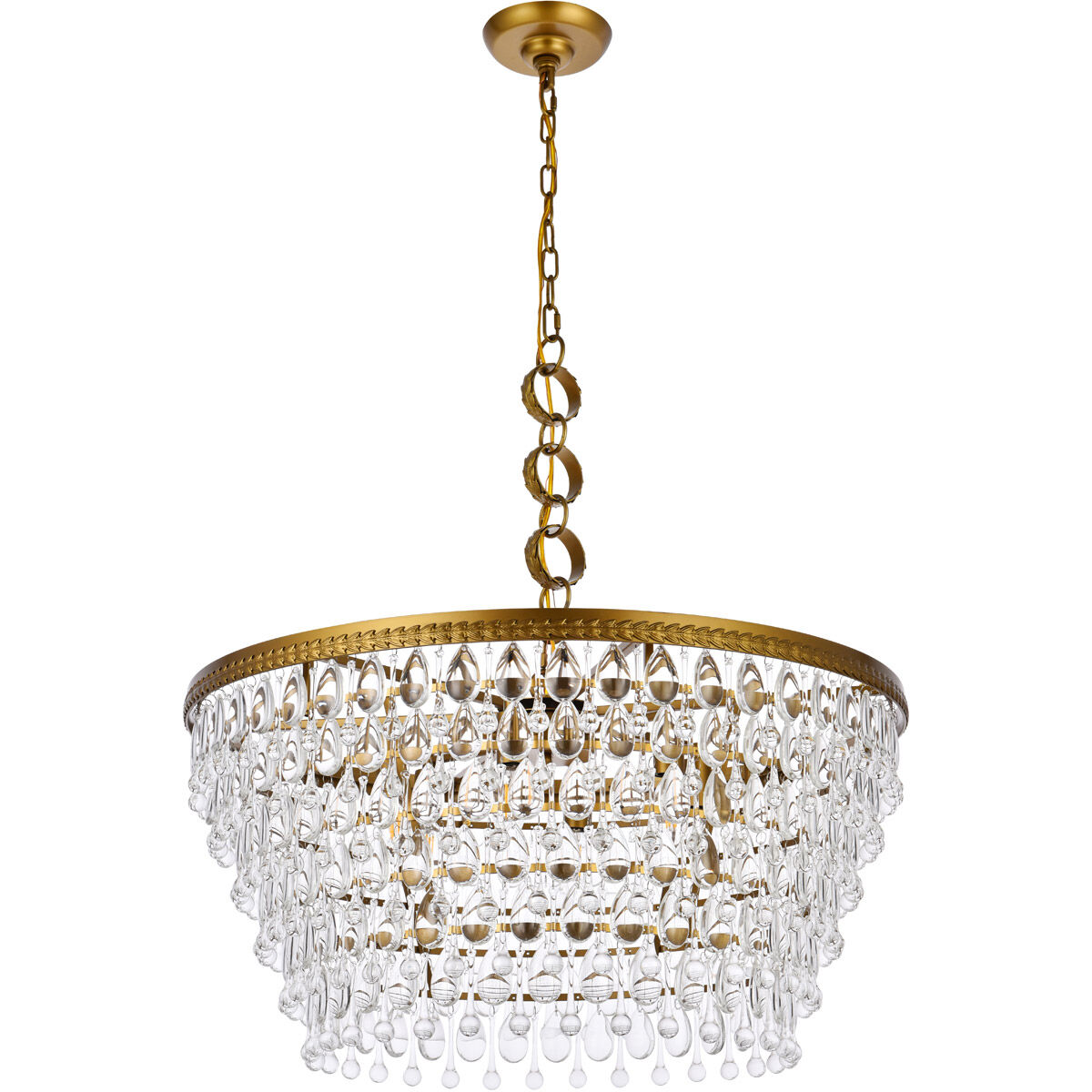 Nordic 6 Light 28 inch Brass Chandelier Ceiling Light