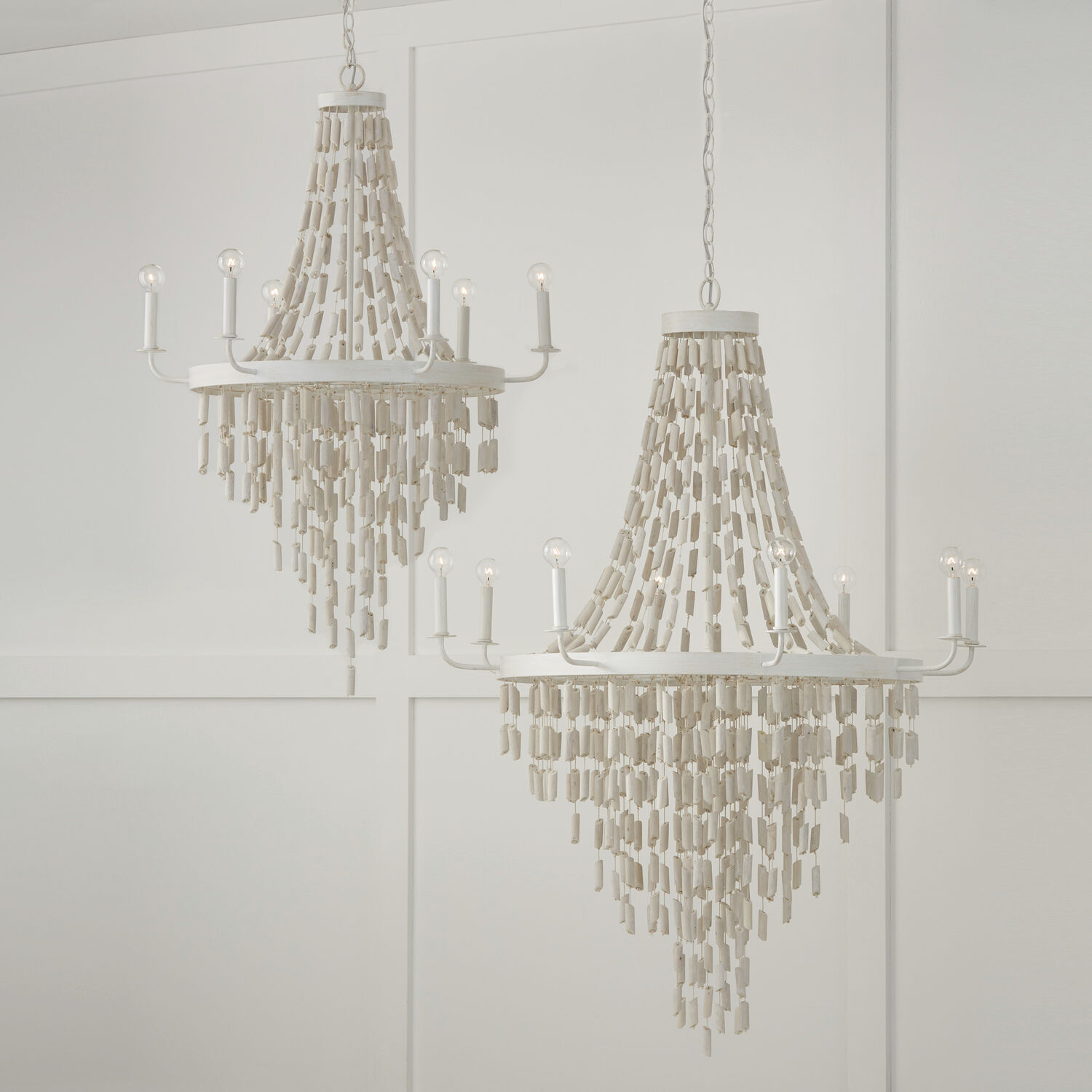 Carissa 8 Light 40.5 inch Organic White Chandelier Ceiling Light