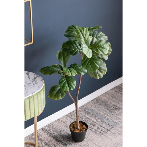 Potted Fiddle Leaf Tree Napoleon Bronze with Distressed Gold Leaf Faux Fiddle Leaf Tree