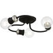 Bromley 3 Light 13 inch Black with Brushed Nickel Accents Flush Mount Ceiling Light
