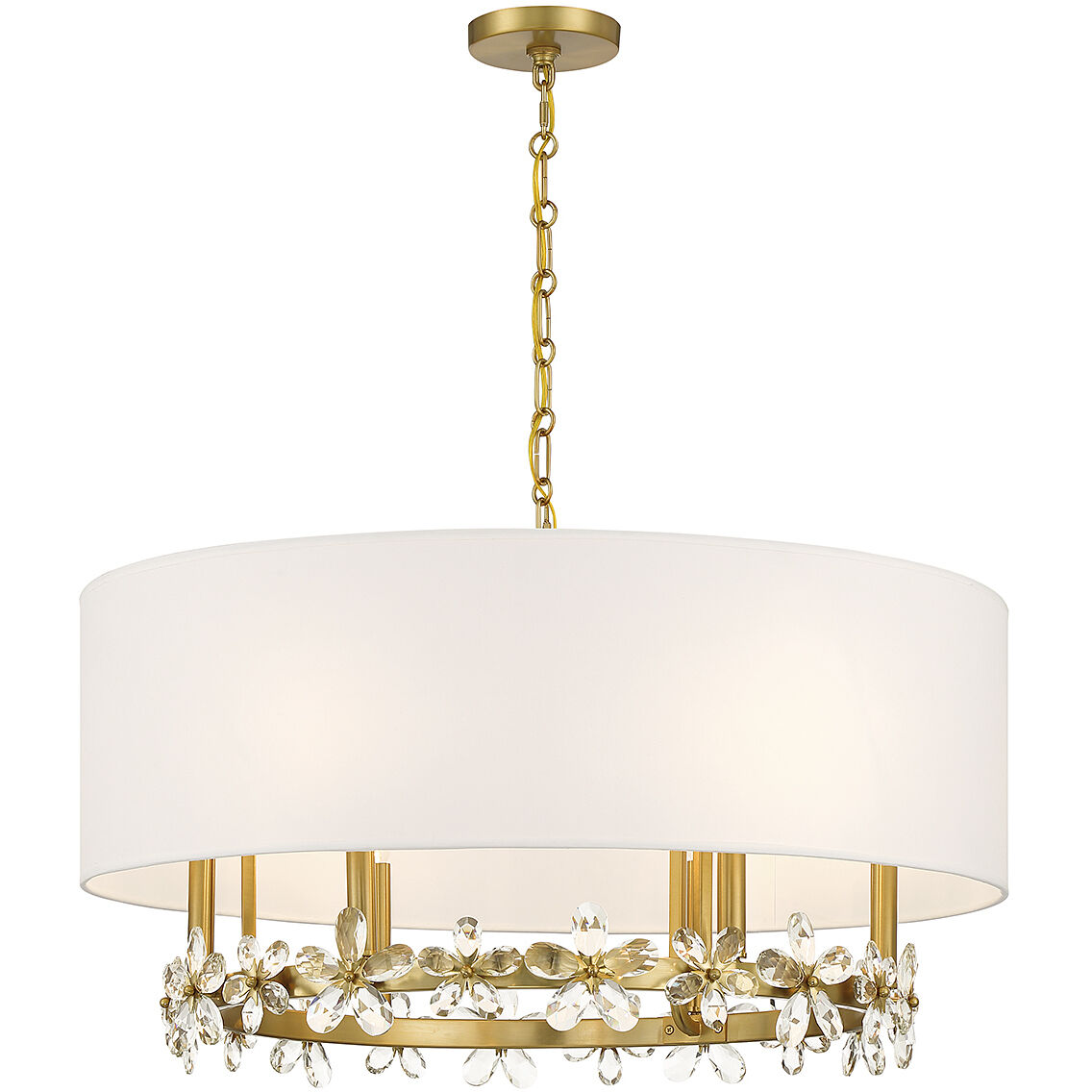 Dahlia 6 Light 30 inch Warm Brass Pendant Ceiling Light