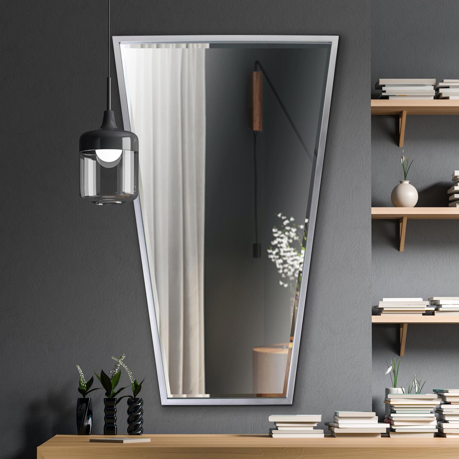 Ezra 47.5 X 30 inch Silver Mirror