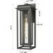 Mansfield 1 Light 20 inch Matte Black Outdoor Sconce in Seedy Glass