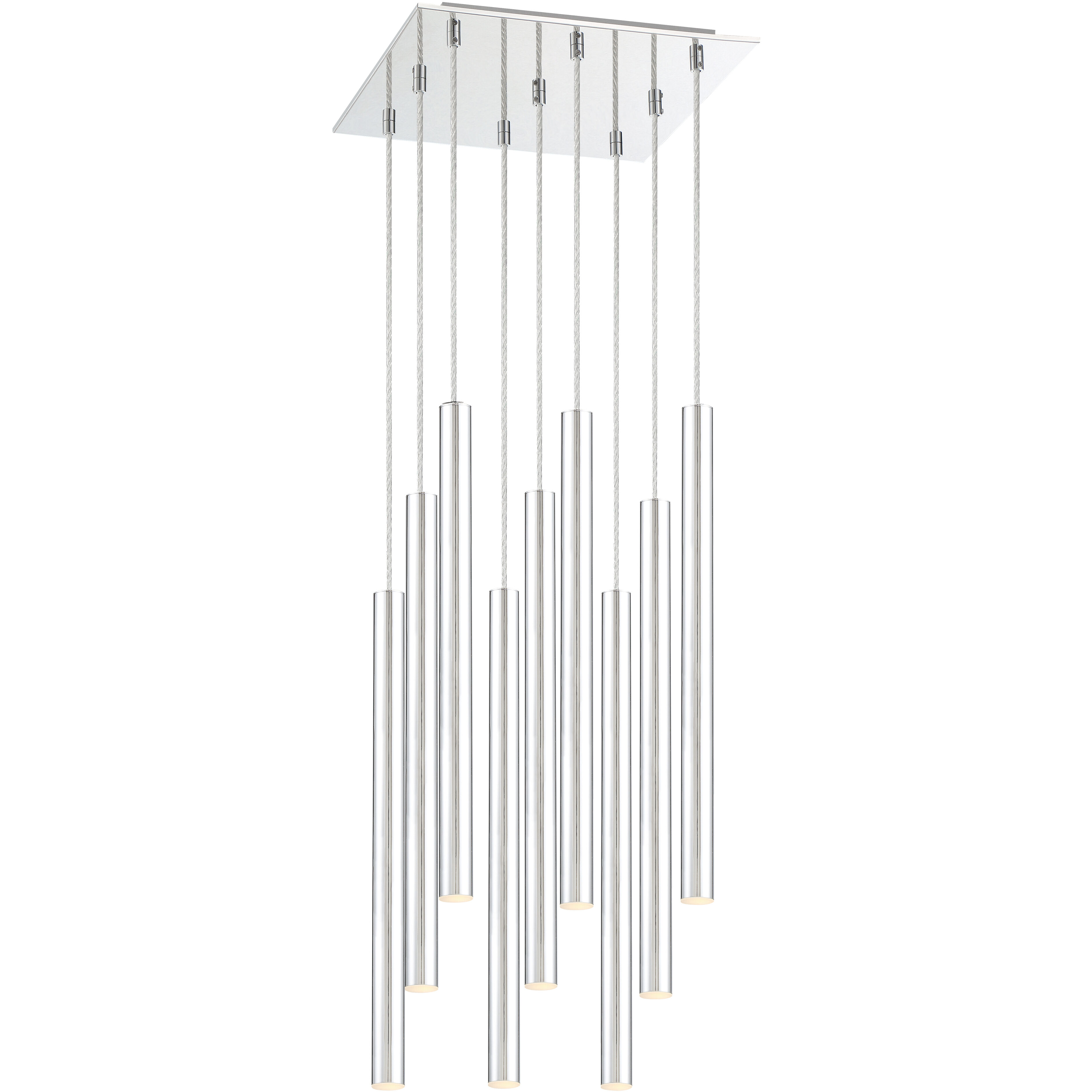 Forest LED 14 inch Chrome Chandelier Ceiling Light in Chrome Steel