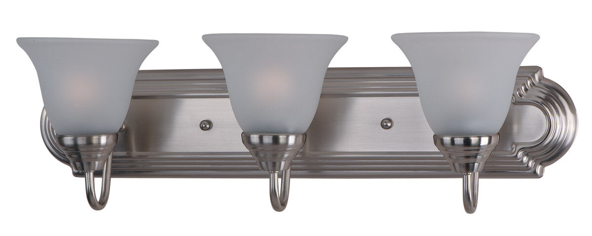 Essentials - 801x 3 Light 24 inch Satin Nickel Bath Light Wall Light in Frosted