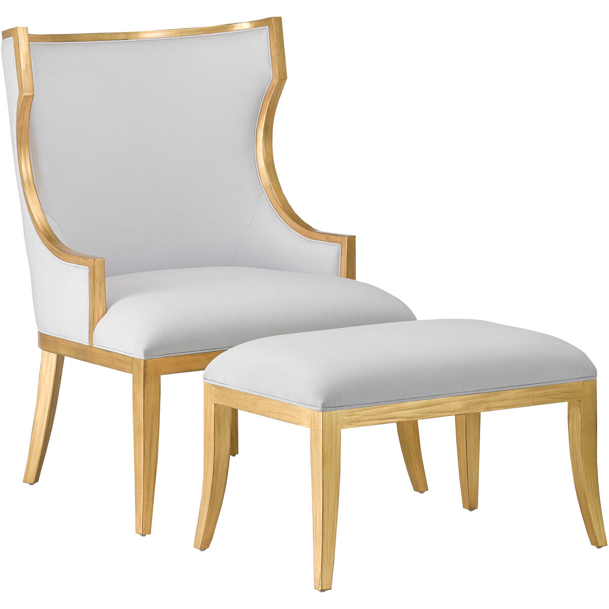 Garson 18.75 inch Antique Gold Ottoman