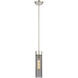 Empire 1 Light 3.13 inch Polished Nickel Pendant Ceiling Light in Plated Smoke Glass
