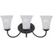 Logan 3 Light 19 inch Black Bath Vanity Wall Light