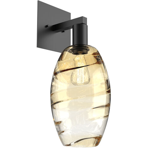 Ellisse 1 Light 6.5 inch Matte Black Indoor Sconce Wall Light in Ellisse Amber