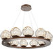 Luna LED Burnished Bronze Multi-Pendant Ceiling Light in 3000K LED, Zircon Inner - Amber Outer