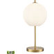 Orbital 22 inch 9.00 watt Aged Brass with White Desk Lamp Portable Light